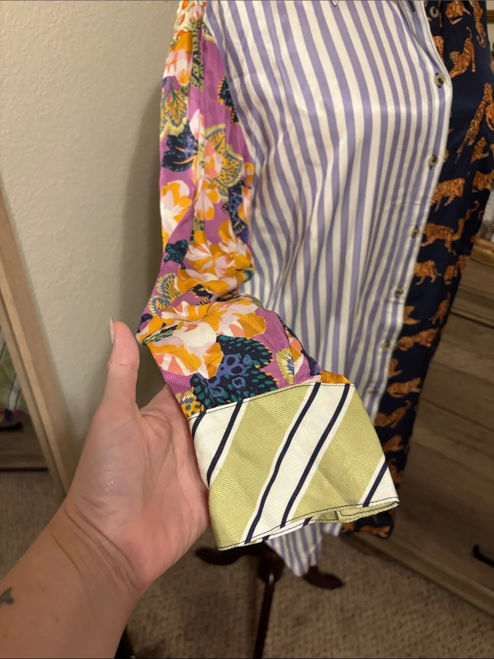 Anthropologie Maeve The Soren Long Sleeve Shirtdress-Mixed Print- Size XL - Picture 6 of 10